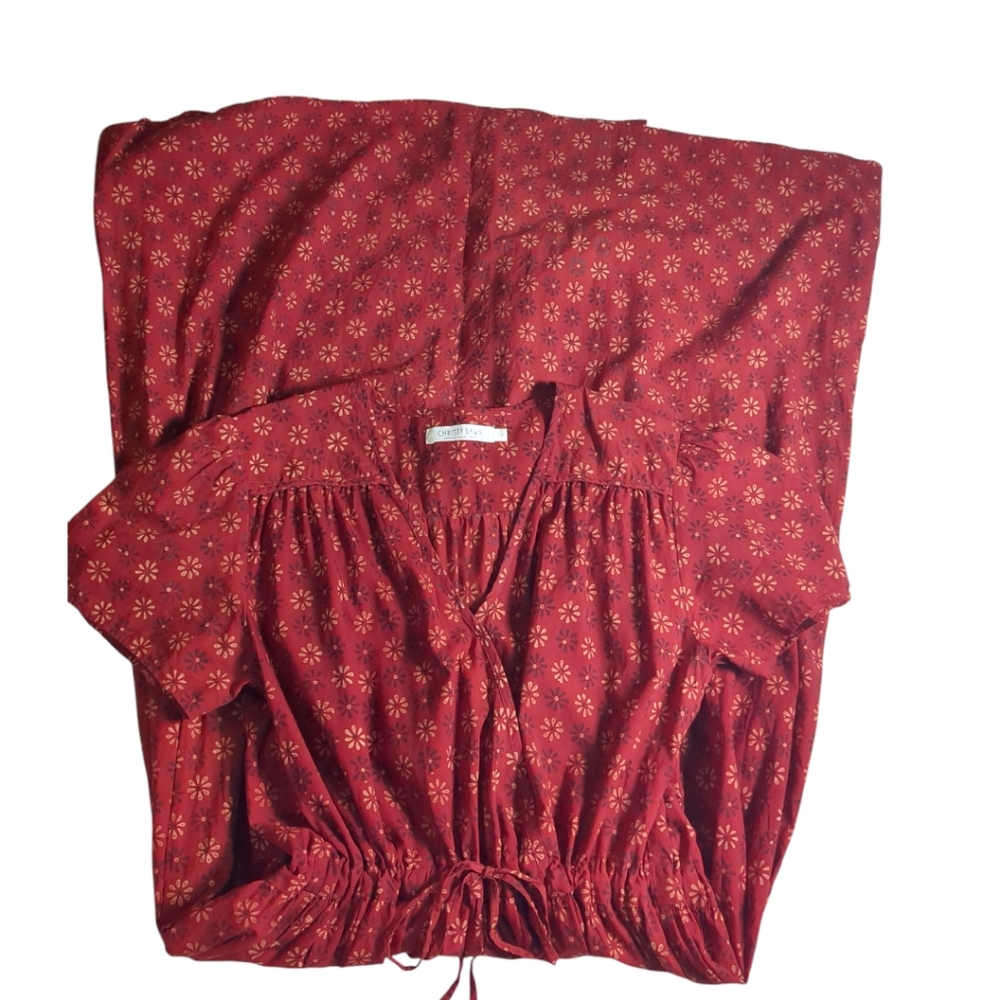 Christy Dawn Red Printed Midi Dress - Picture 5 of 7